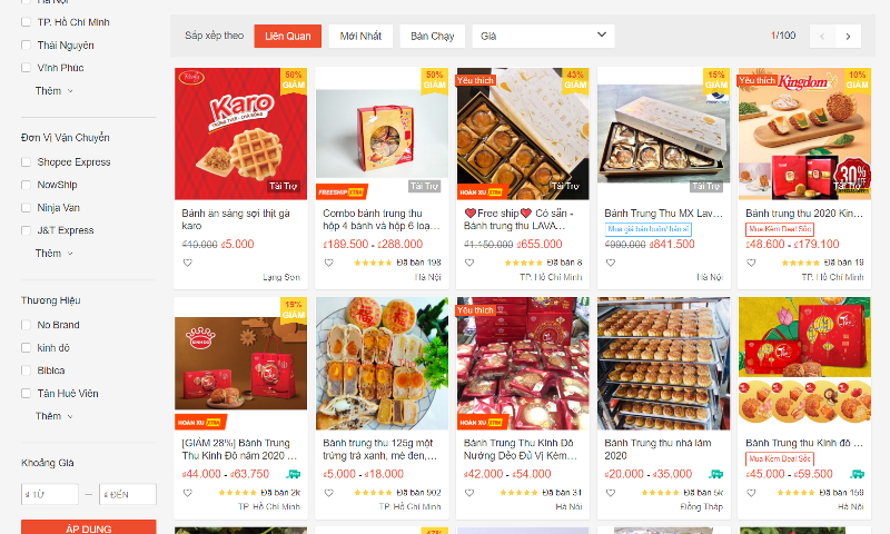 Thị trường bánh trung thu online rất sôi động. 