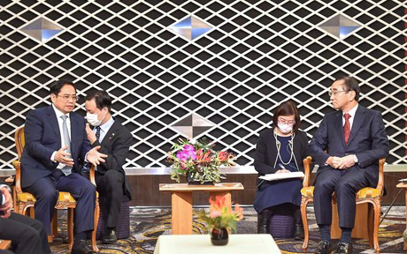 Thủ tướng Phạm Minh Chính đã tiếp ông Nobuhiko Sasaki, Chủ tịch Tổ chức xúc tiến thương mại Nhật Bản (JETRO). (Ảnh: VGP/Nhật Bắc)