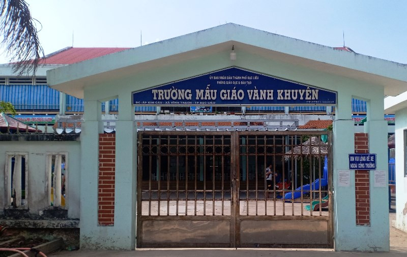 Công trình Trường Mẫu giáo Vành Khuyên (TP Bạc Liêu) hiện bị tạm dừng thi công.