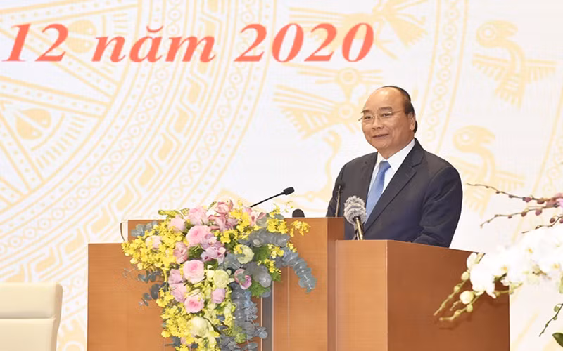 Thủ tướng Nguyễn Xuân Phúc dự và phát biểu ý kiến tại hội nghị.