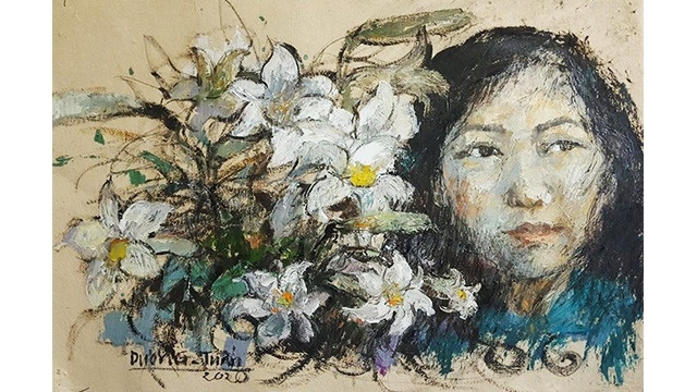 Tác phẩm của họa sĩ Dương Tuấn tham gia triển lãm.