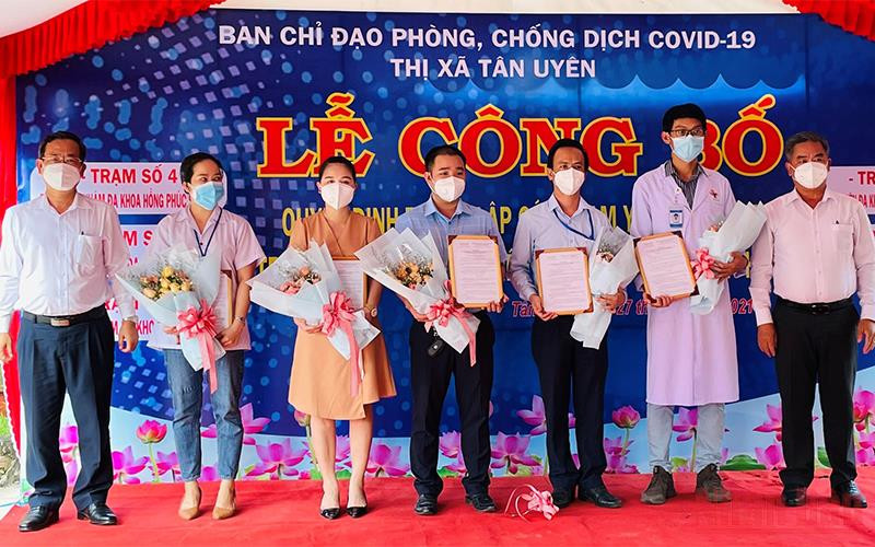 Công bố thêm 5 trạm y tế lưu động trong doanh nghiệp trên địa bàn thị xã Tân Uyên, tỉnh Bình Dương.