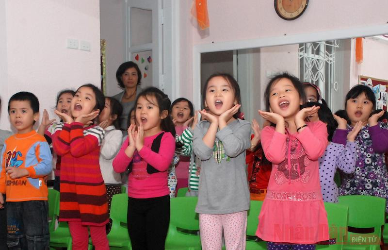 Học sinh mầm non. Ảnh: DUY LINH