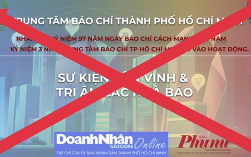 Thông tin giả mạo đăng tải trên mạng xã hội. (Ảnh: Trung tâm Báo chí TP Hồ Chí Minh).