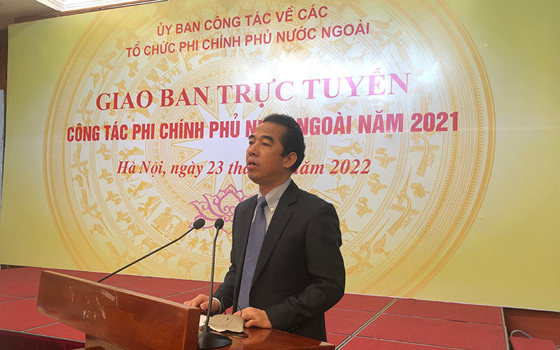 Thứ trưởng Ngoại giao, Chủ nhiệm Ủy ban Tô Anh Dũng phát biểu tại Hội nghị.