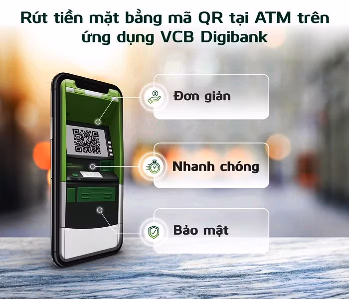 Rút tiền tại ATM không cần dùng thẻ vật lý