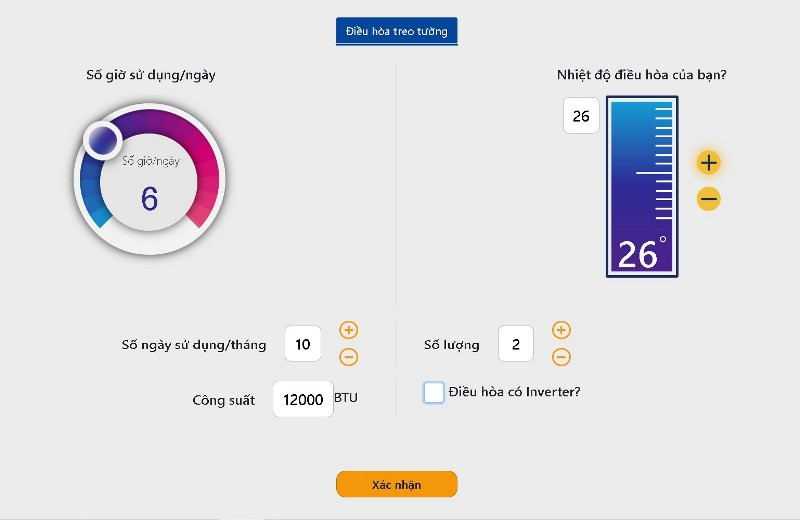 Công cụ giúp khách hàng ước tính sản lượng tiêu thụ điện