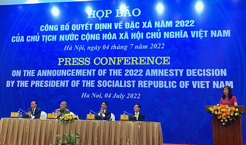 Họp báo công bố Quyết định về đặc xá năm 2022 của Chủ tịch nước.