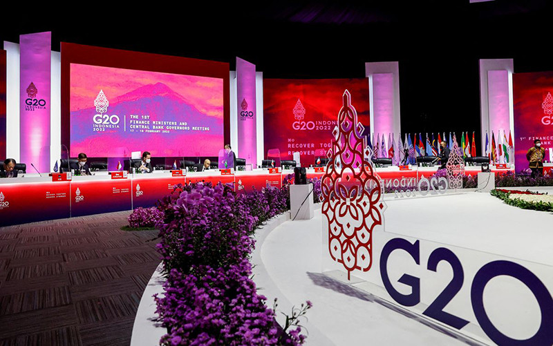 Hội nghị Bộ trưởng Tài chính và Giám đốc Ngân hàng Trung ương G20 diễn ra tại Indonesia, ngày 18/2. (Ảnh: Reuters)