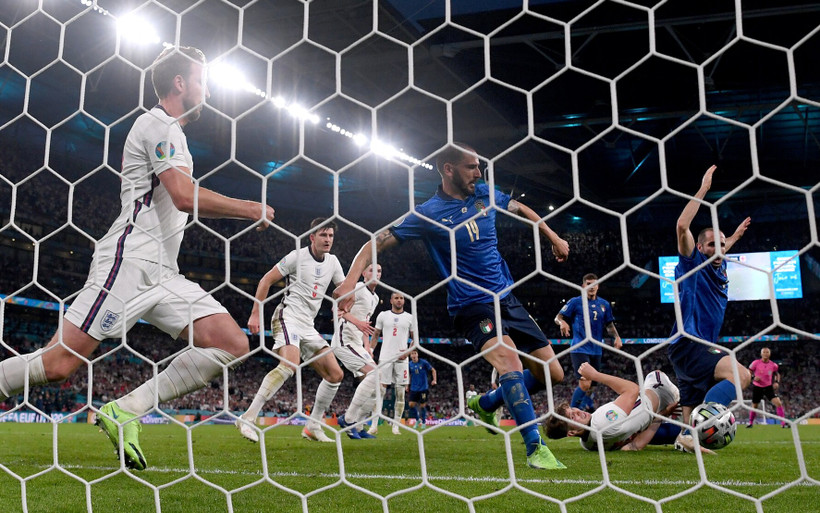 Leonardo Bonucci ghi bàn thắng thứ 142 của EURO 2020 trong trận chung kết, thiết lập kỷ lục về tổng số bàn thắng được ghi trong lịch sử giải đấu. (Ảnh: UEFA)