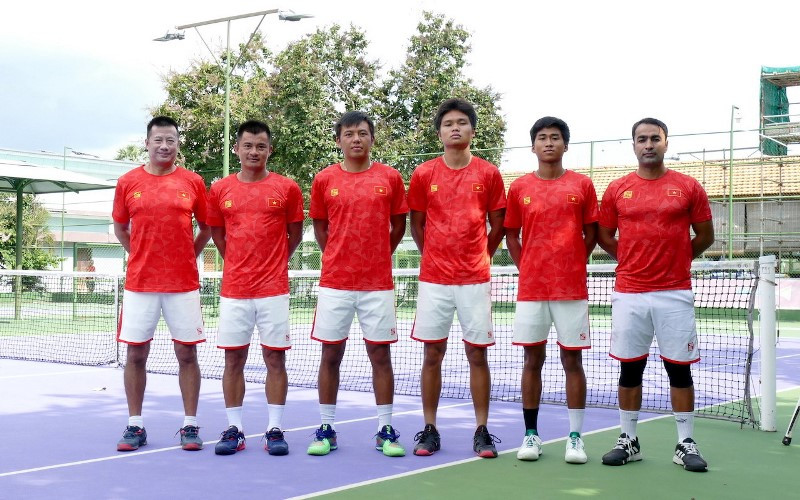 Trong năm 2021, đội tuyển Davis Cup Việt Nam đã thi đấu thành công, thăng hạng lên thi đấu Play-offs Davis Cup nhóm II thế giới năm 2022. (Ảnh: VTF)