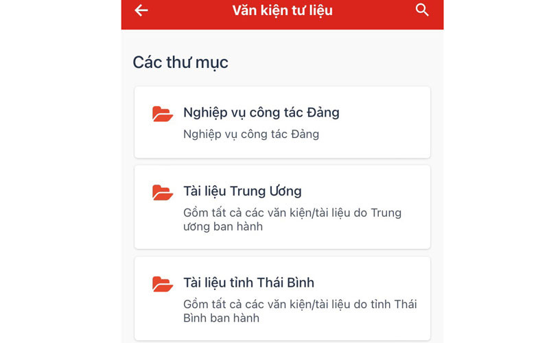 Một số ứng dụng trong phần mềm “Sổ tay Đảng viên điện tử”.