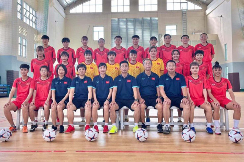 ĐT nữ futsal quốc gia tập trung chuẩn bị SEA Games 31. (Ảnh: VFF)