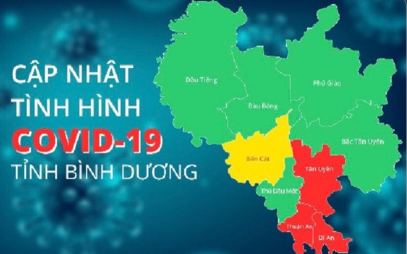 Bản đồ về tình hình Covid-19 tỉnh Bình Dương ngày 11/9. (Ảnh Cổng thông tin điện tử Bình Dương).