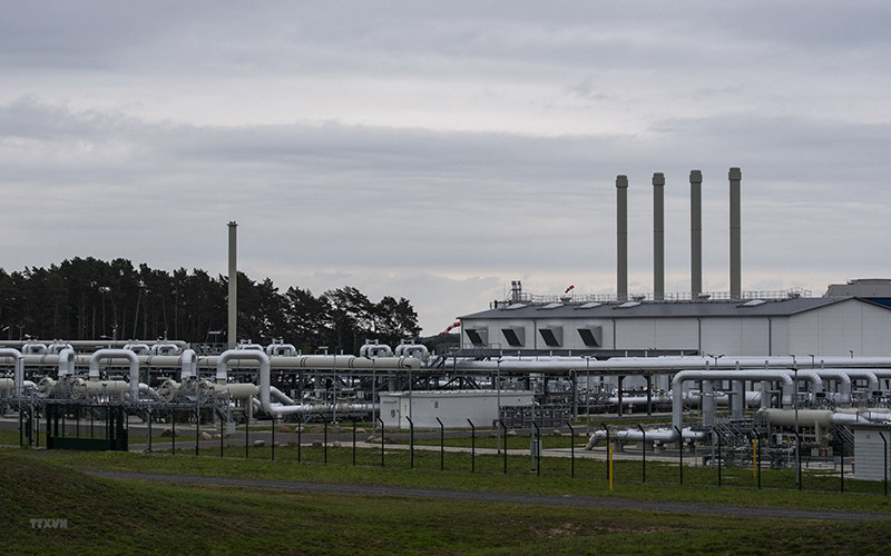 Trạm tiếp nhận khí đốt của hệ thống đường ống dẫn khí trên bộ Dòng chảy Phương Bắc 2 tại Lubmin, Đức ngày 21/9. (Ảnh: AFP/TTXVN)