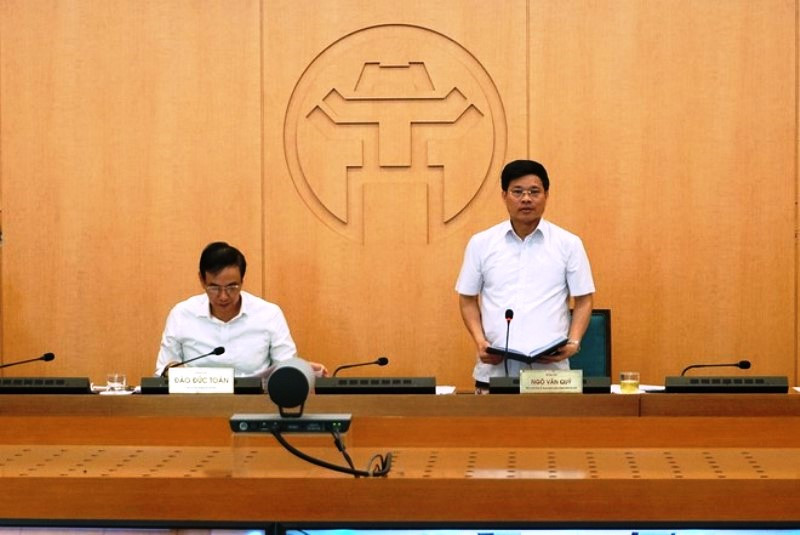 Phó Chủ tịch UBND TP Hà Nội Ngô Văn Quý phát biểu kết luận cuộc họp.