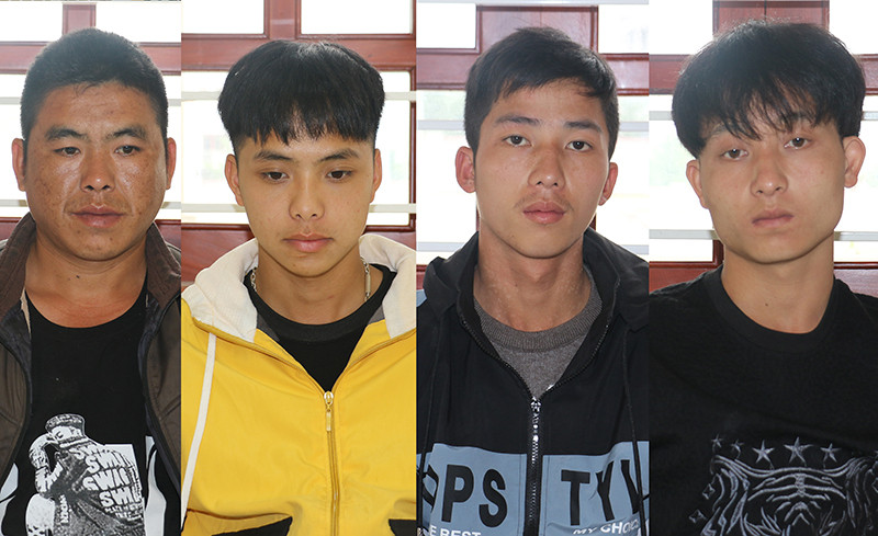 Bốn đối tượng trong đường dây mua bán ma túy.