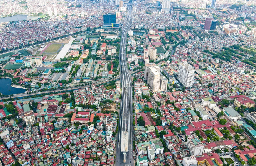 Toàn cảnh đoạn đường vành đai 2 trên cao “giải cứu điểm đen giao thông” Hà Nội