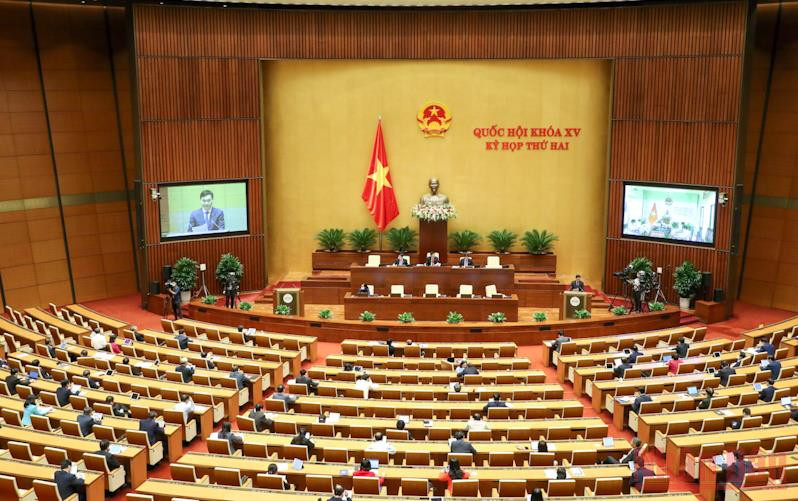 Quang cảnh phiên họp trực tuyến của Quốc hội, chiều 29/10. (Ảnh: LINH NGUYÊN)