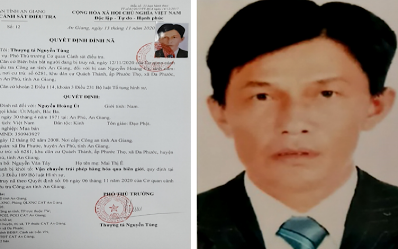 Nguyễn Hoàng Út đã sa lưới. (Ảnh do Công an tỉnh cung cấp)