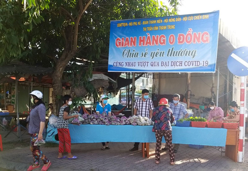 “Gian hàng 0 đồng” giúp người khó khăn do ảnh hưởng dịch