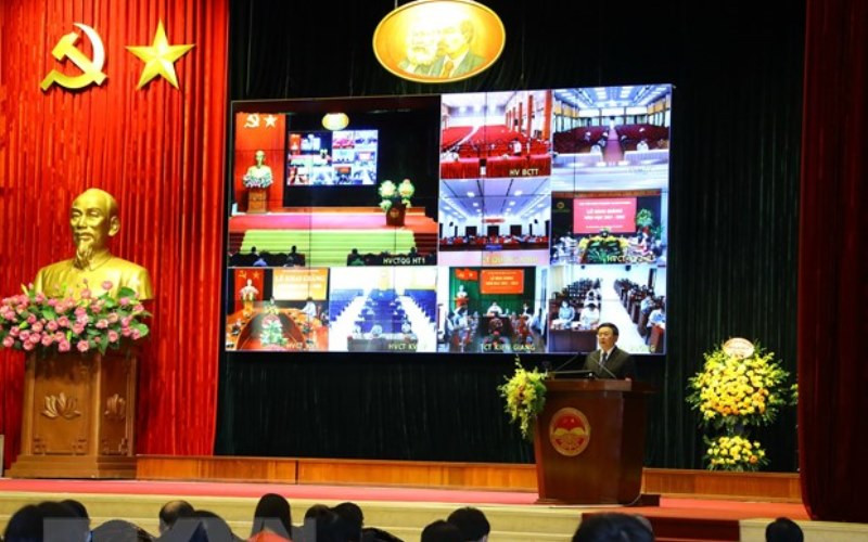 Lễ khai giảng năm học 2021-2022. (Ảnh: Nguyễn Điệp/TTXVN)