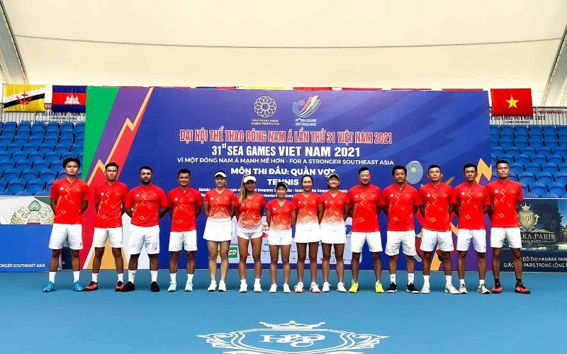 Đội tuyển quần vợt Việt Nam sẵn sàng bước vào tranh tài tại SEA Games 31. (Ảnh: VTF)