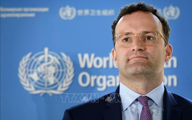 Bộ trưởng Y tế Đức Jens Spahn tại cuộc họp báo ở Geneva, Thụy Sỹ ngày 25-6-2020. (Ảnh: AFP/TTXVN)