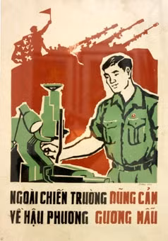 Ngòai chiến trường. Tranh Dương Ánh.