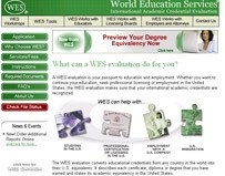 Website của
World Education services.