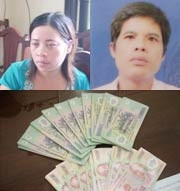Các đối tượng và tang vật vụ án.
(Ảnh: Cand)