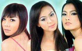 Các người mẫu tham gia<br>phim "Những cô gái chân dài".