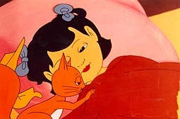 Một cảnh trong phim
"Em bé và sóc con".