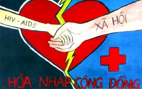 Tranh vẽ đoạt giải nhất của em Nguyễn Thị Tú Oanh, trường THPT Xuân Đỉnh, Hà Nội.