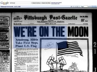 Hình ảnh trang nhất của tờ Pittsburgh Post-Gazette, ngày 21- 7- 1969.