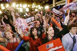 Quang cảnh bên ngoài <br>
một điểm bầu cử ở Washington.