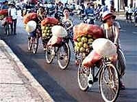 Phần lớn người buôn bán hàng rong<br>như thế này đều là dân nhập cư.