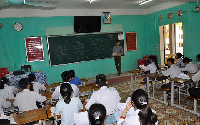Giờ học của học sinh Trường THPT Tân Yên số 1, huyện Tân Yên (Bắc Giang).