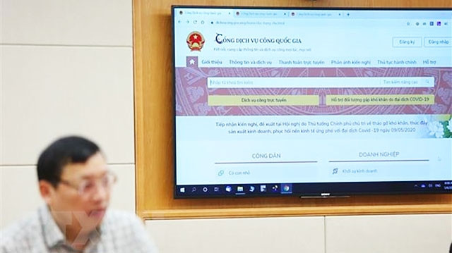Trang thông tin hướng dẫn nộp thuế cá nhân và doanh nghiệp trên Cổng dịch vụ công Quốc gia. Ảnh: DƯƠNG GIANG/TTXVN