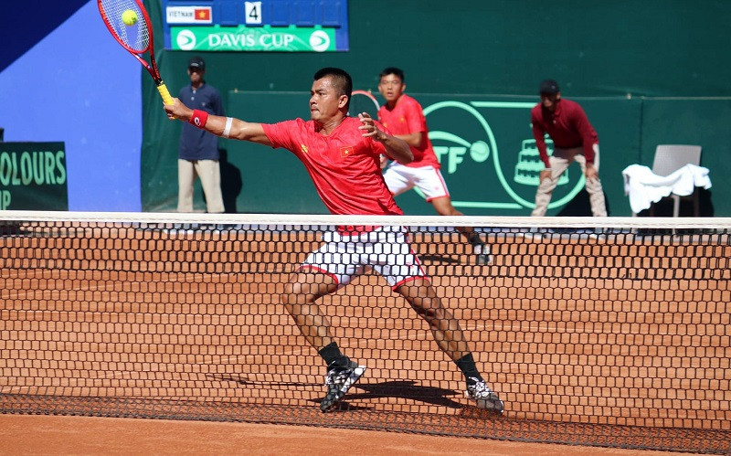 Quần vợt Việt Nam đang nắm lợi thế để thăng hạng thi đấu play-offs nhóm II thế giới Davis Cup 2022. (Ảnh: Liên đoàn Quần vợt Việt Nam)