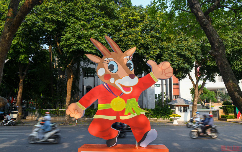  Sao La - linh vật chính thức của SEA Games 31 tại Việt Nam. (Ảnh: THÀNH ĐẠT)