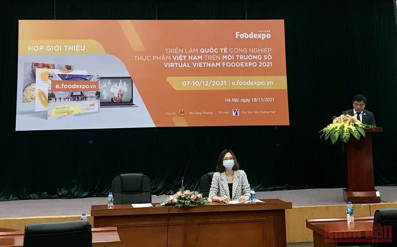 Họp báo giới thiệu Triển lãm quốc tế công nghiệp thực phẩm Việt Nam trên môi trường số. (Ảnh: TIẾN ANH)