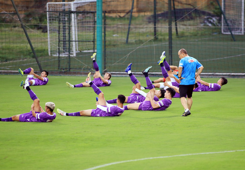 Thầy trò HLV Park Hang Seo tập trung cao độ cho Vòng loại World Cup 2022. (Ảnh: VFF)