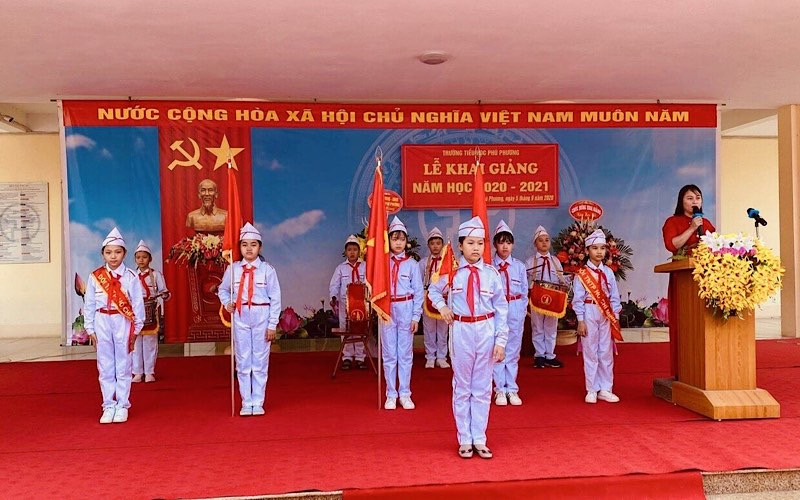 Lễ khai giảng năm học 2020-2021 tại Trường tiểu học Phú Phương, huyện Ba Vì
