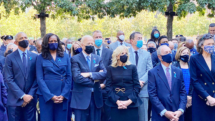 Các lãnh đạo cấp cao của Mỹ dự lễ tưởng niệm tại New York. Ảnh: AMNY