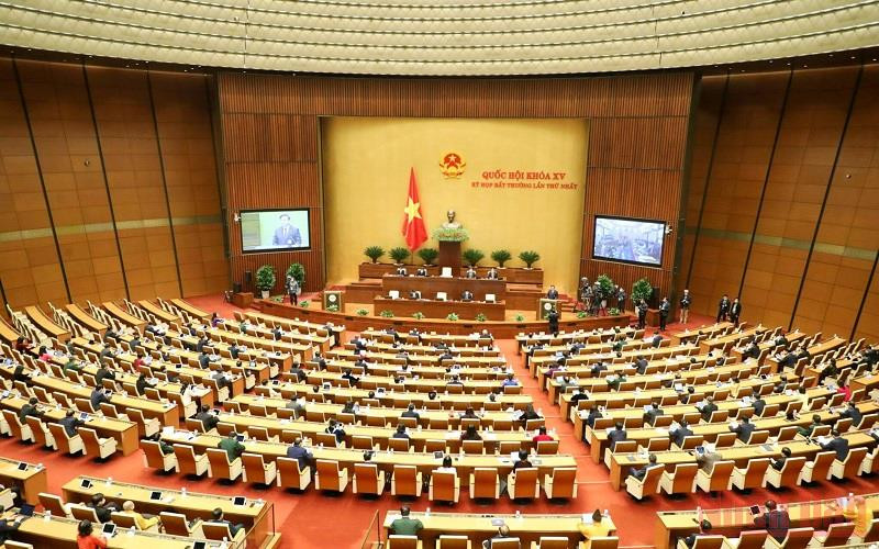 Toàn cảnh phiên khai mạc Kỳ họp bất thường lần thứ nhất, Quốc hội khóa XV, sáng 4/1. (Ảnh: ĐĂNG KHOA)