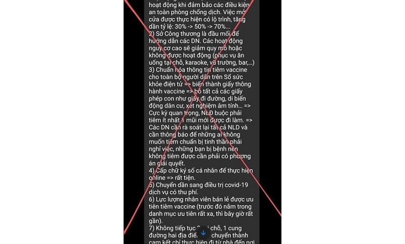 Thông tin không đúng sự thật lan truyền trên mạng xã hội.