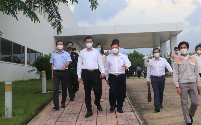 Lãnh đạo tỉnh Đồng Nai kiểm tra công tác phòng, chống dịch Covid-19 trong khu công nghiệp ở huyện Long Thành.