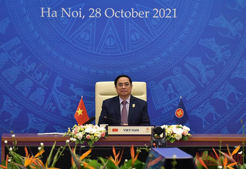 Thủ tướng Phạm Minh Chính dự Hội nghị cấp cao ASEAN - Ấn Độ. (Ảnh: TRẦN HẢI)
