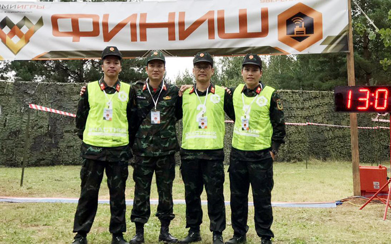 Đội tuyển Thông tin liên lạc lần đầu tham gia Army Games có khởi đầu ấn tượng. Ảnh: TRẦN THỤ
